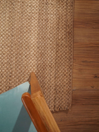 Hand Woven Jute Eco-friendly Area Rug Solid Camel, [Rectangle] 5'x8'