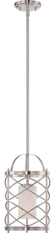 Nuvo 1-Light Incandescent Ginger Pendant Light Fixture, Brushed Nickel