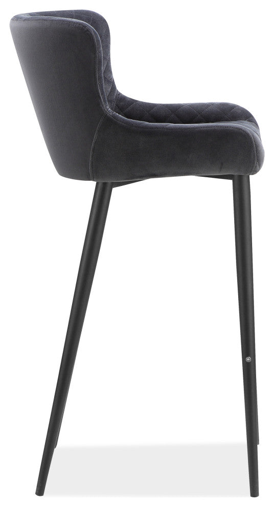 Contemporary Etta Counter Stool Dark Grey - Grey