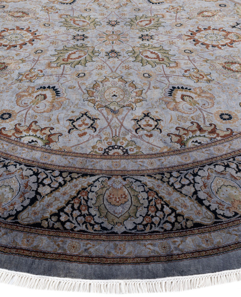 Overdyed One-of-a-Kind Hand-Knotted Area Rug Gray, 9' 1" x 9' 1"