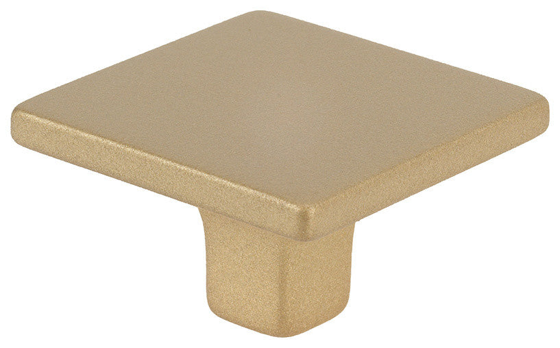Topex Small Square Knob, Matte Brass, 35mmx35mm