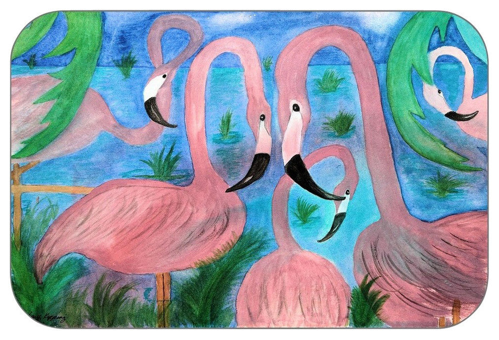 Flamingo Party Plush Bath Mat, 30"x20"