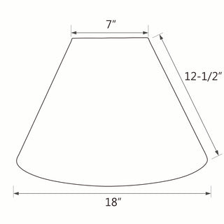 32771 Hardback Empire Shaped Spider Lamp Shade, Eggshell, 7"x18"x12 1/2"