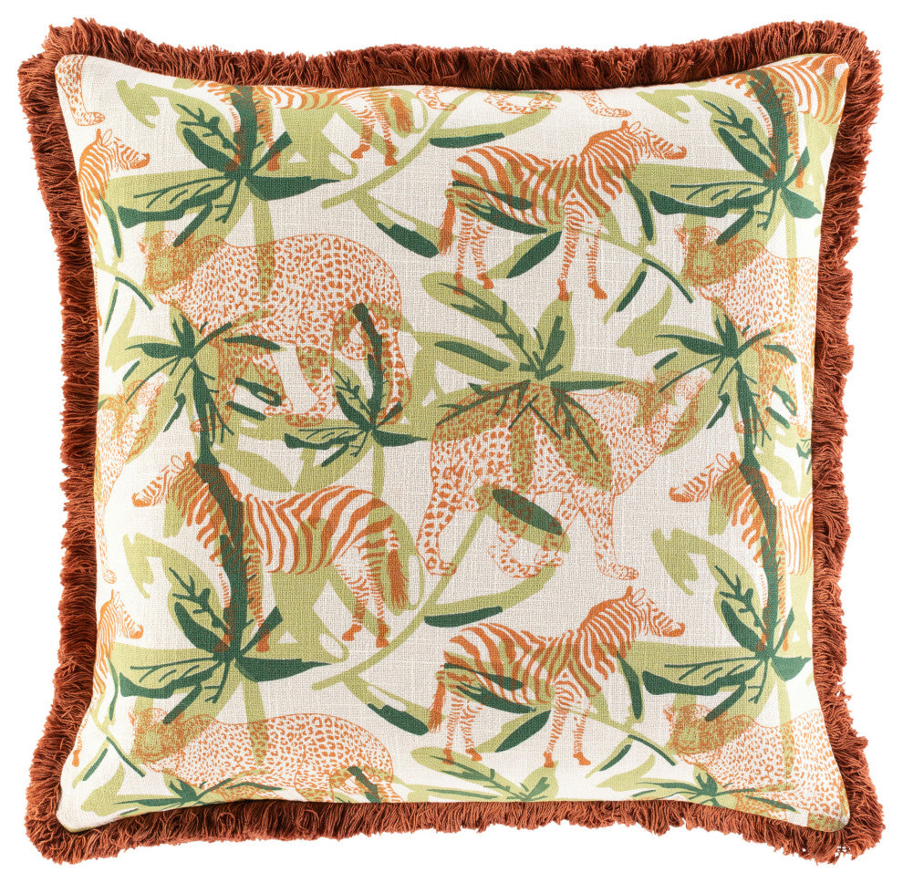 Surya Tzn-005 Burnt Orange Pillow Shell With Polyester Insert 22"H X 22"W