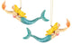 Coastal Blonde Swimming Mermaid 6 Inch Christmas Holiday Ornaments Set of 2