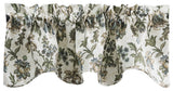 Madison Floral 58"x15" Lined Scallop Valance, Blue