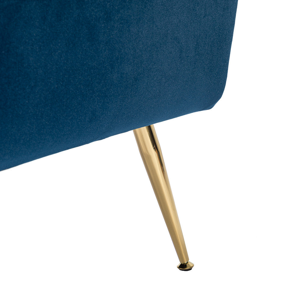 Contemporary Velvet Armchair, Navy