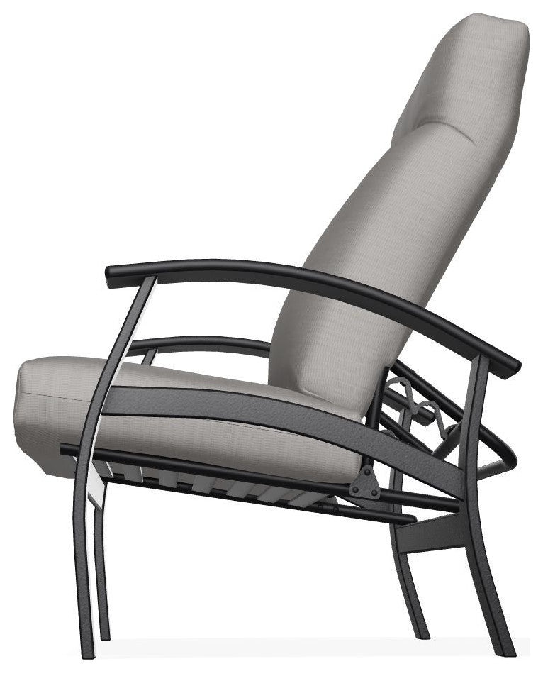 Belle Isle Cushion Outdoor Adjustable Back Chair, Tabloid Cloud/Black