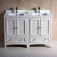 48" Oxford Double Sink Bathroom Cabinet, Base: Antique White, With Top and Sink