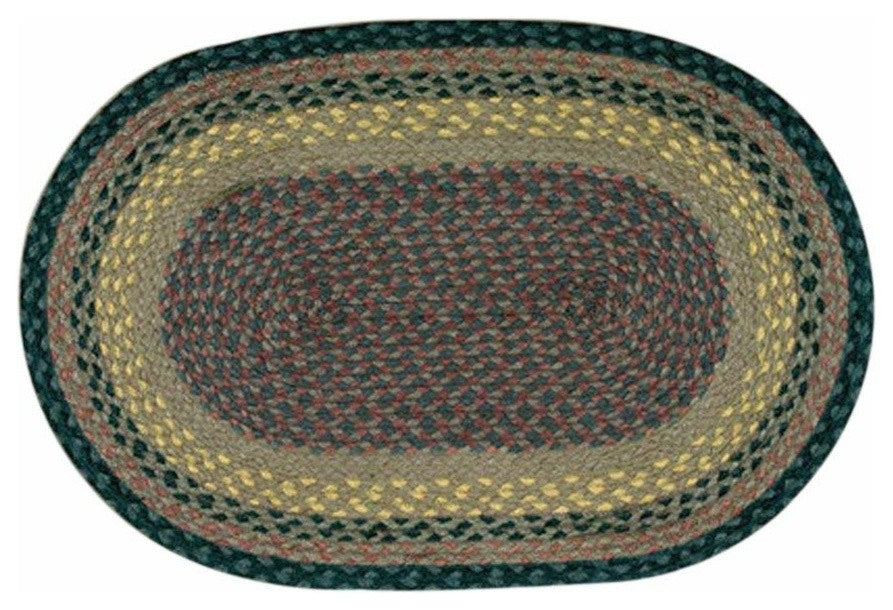 Brown/Black/Charcoal Oval Braided Rug 4'x6'