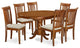 Port7-Sbr-C, 7-Piece Set, Oval Table With Leaf and 6 Dining Chairs