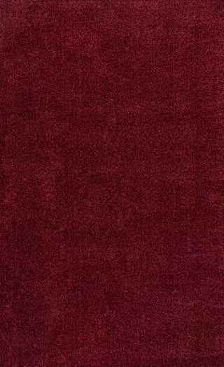Haze Solid Low-Pile Runner Rug, Dark Red, 9 X 12