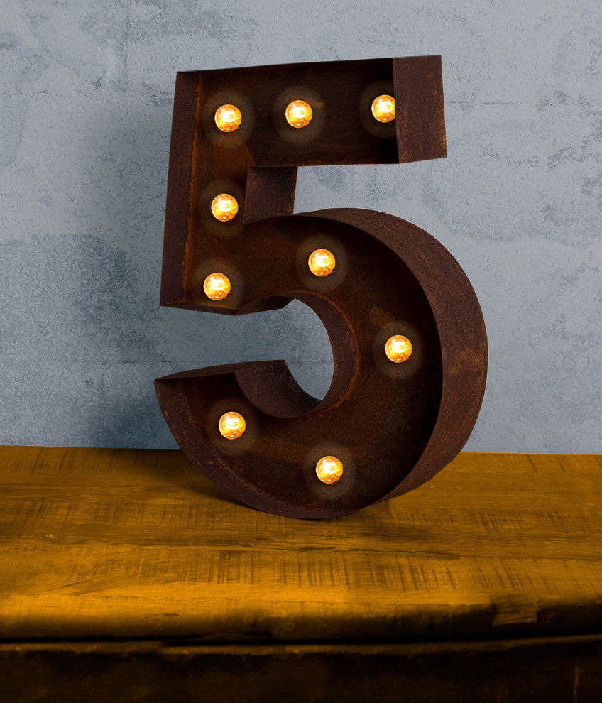 Vintage Retro Lights and Signs Number "5"