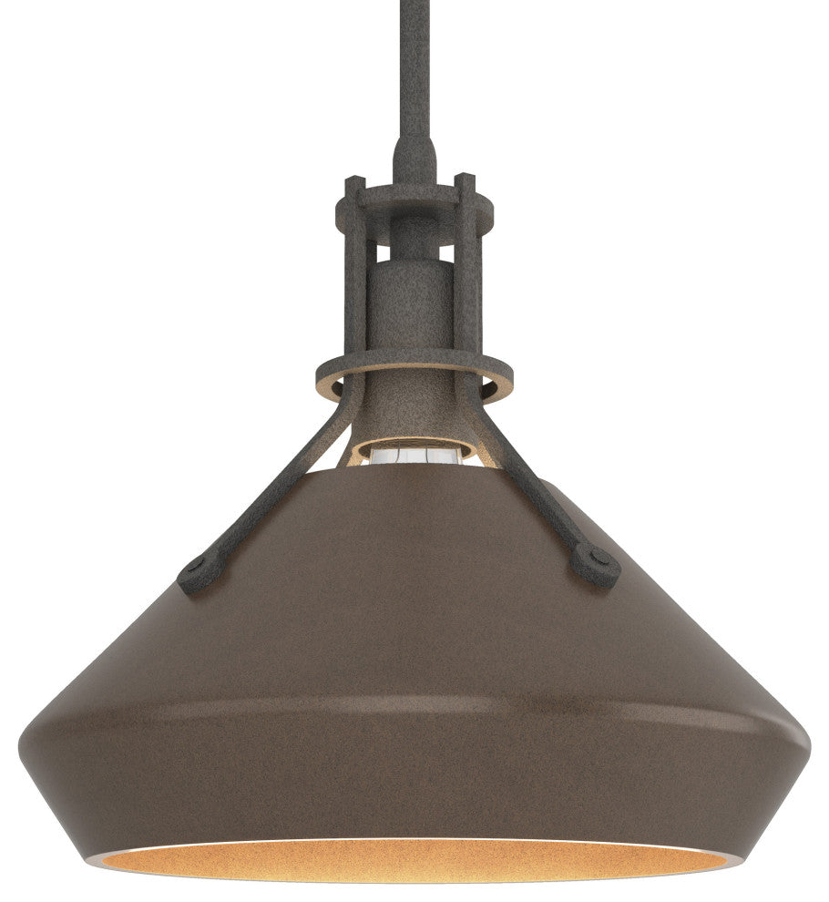 Henry with Chamfer Pendant, Natural Iron, Bronze Accents