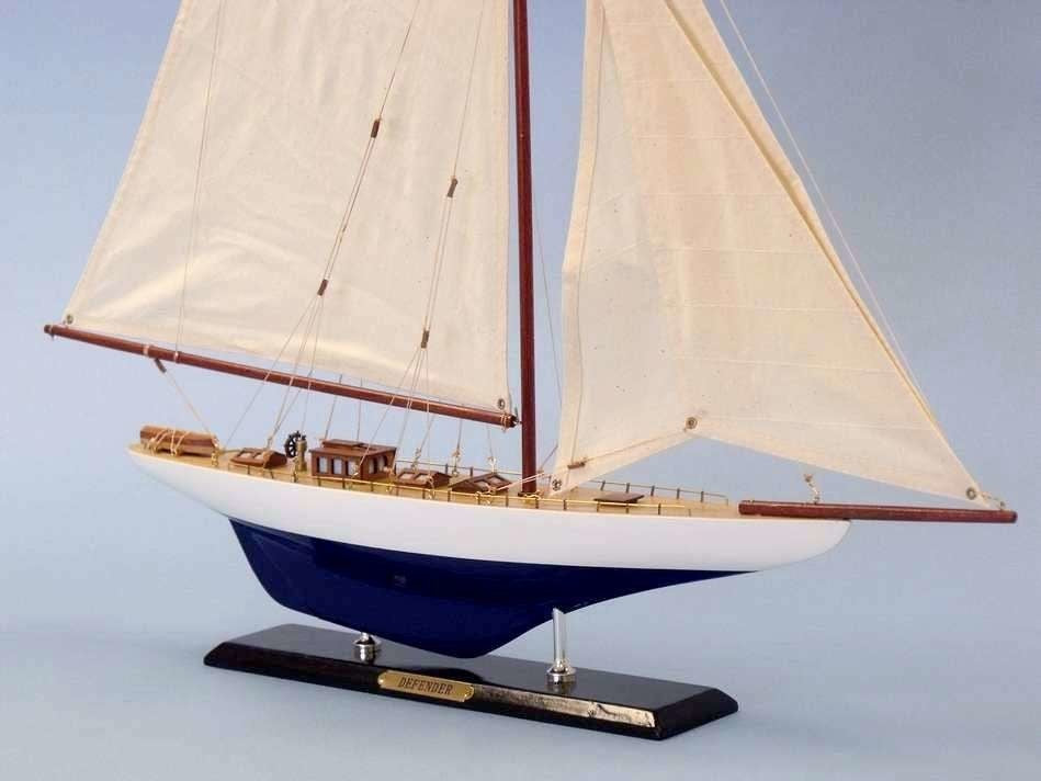 Wooden Defender Limited Model Sailboat, 25"