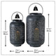 Black Lattice Temple Candle Lantern Set