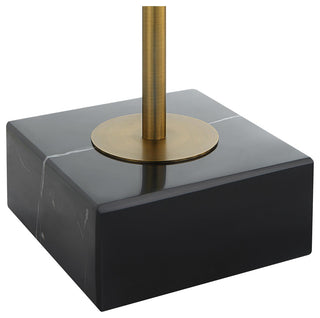 Uttermost 18087 Realm 21-1/2" Tall Glass and Metal Abstract Table - Black /