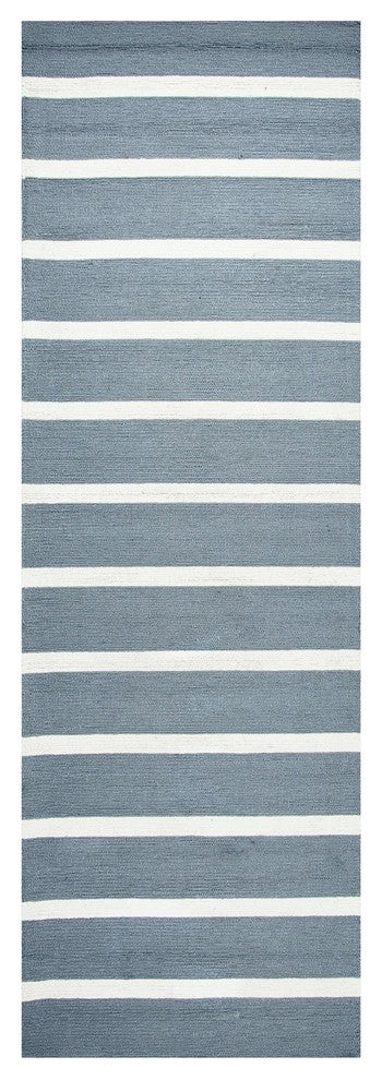 Rizzy Home Azzura Hill AH9937 Gray Strips Area Rug, Rectangular 5'x7'6"