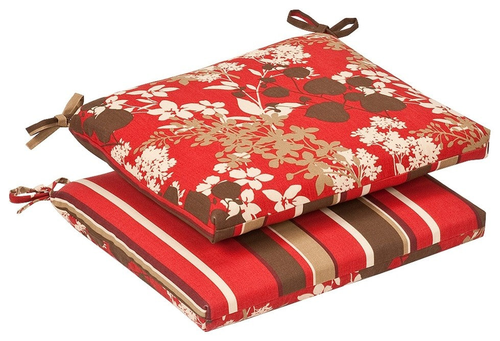 Montifleuri Monserrat Reversible Squared Corners Seat Cushion, Set of 2