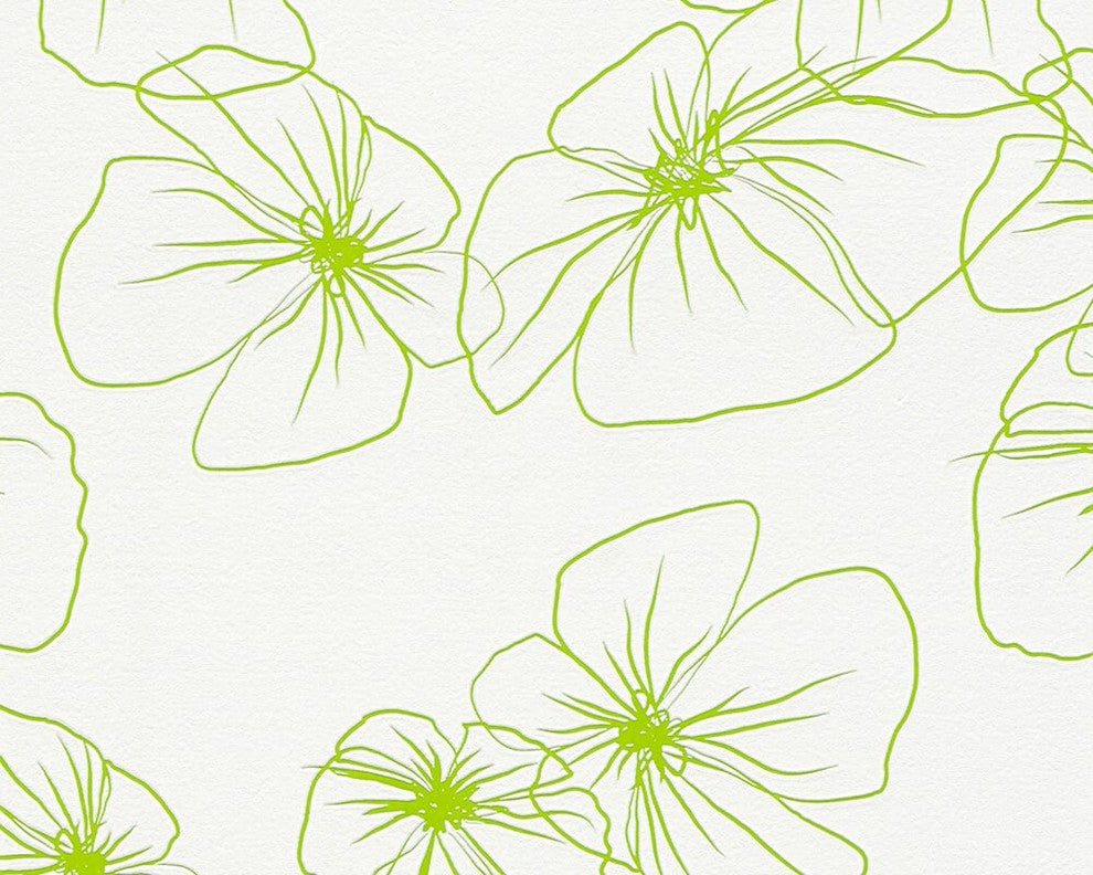 Lars Contzen Four, Floral Colorful Green Flower Digital Wallpaper Roll