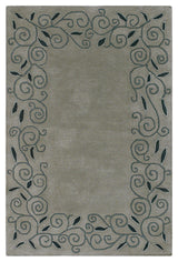 Antara Swirls Contemporary Area Rug, Gray, 5'x7'6" Rectangle