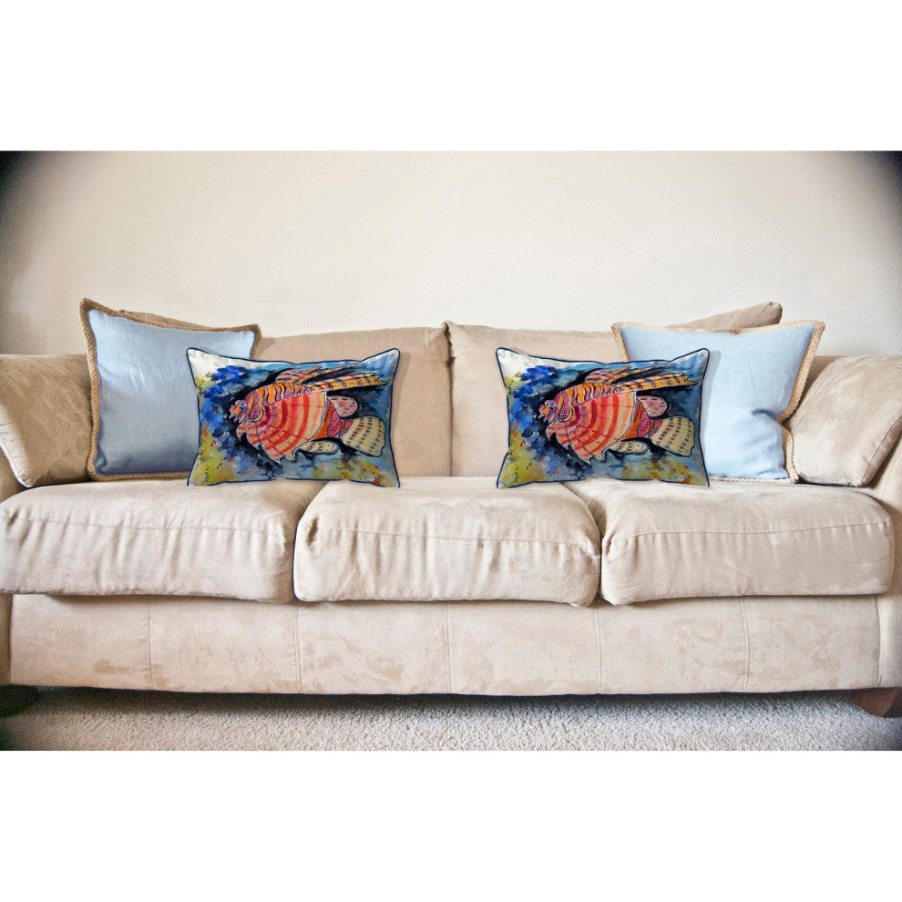 Betsy's Lion Fish Large Indoor/Outdoor Pillow 16x20