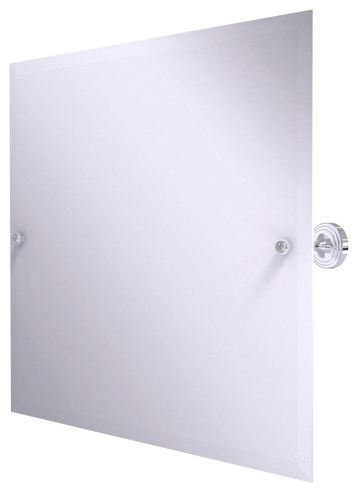 Sag Harbor Frameless Landscape Beveled Edge Tilt Mirror, Polished Chrome