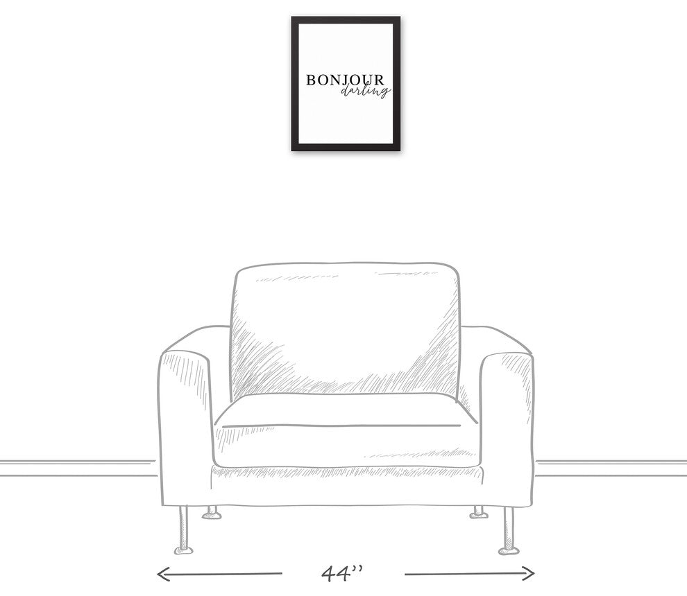 Bonjour Darling 11x14 Black Framed Canvas