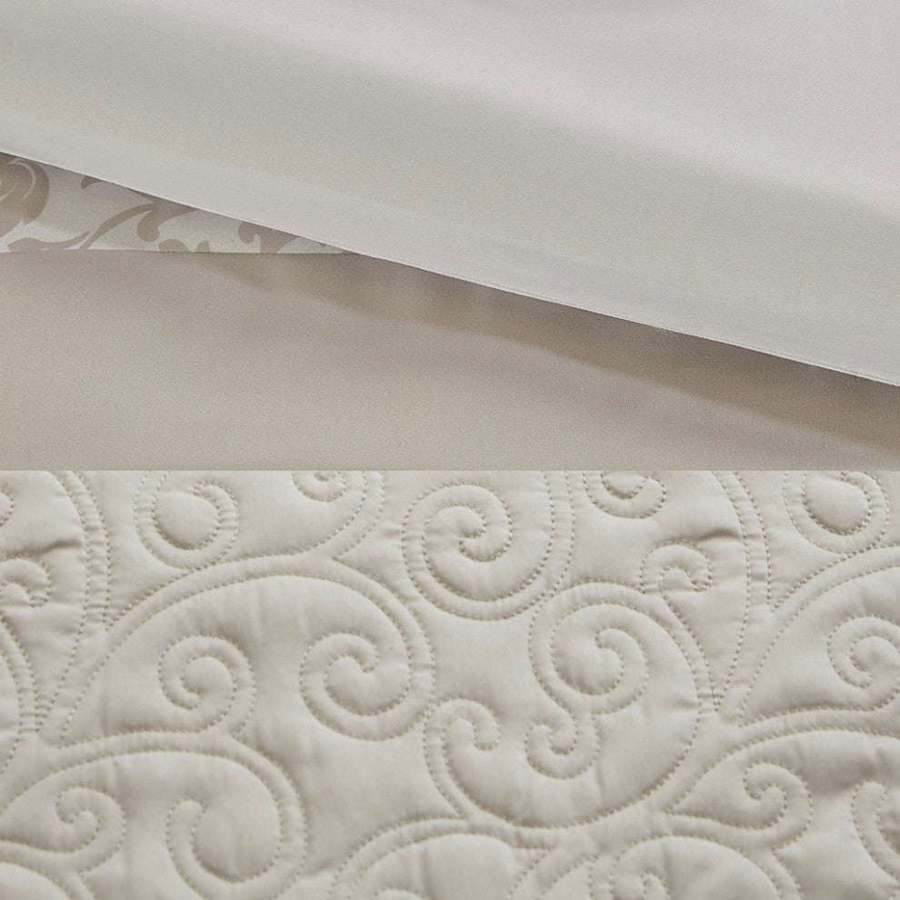 510 Design Ramsey Embroidered 8 Piece Comforter Set, Neutral, King