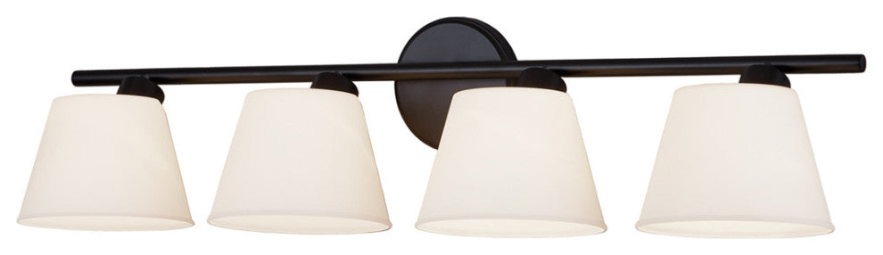 Envoy 4-Light Bath Bar FSN-8074-OPAL-MBLK, Matte Black