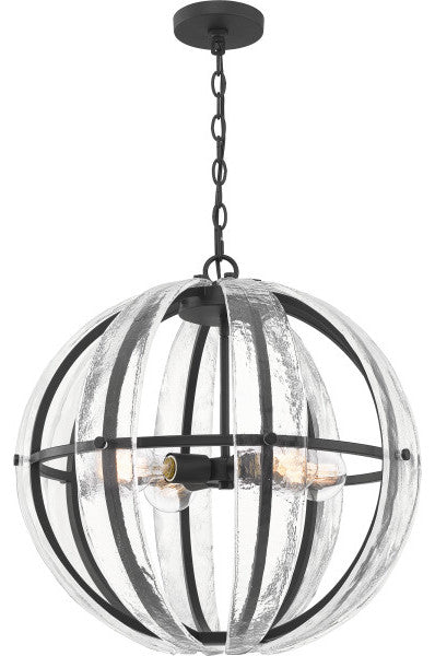 Quoizel QOP5179MBK Four Light Pendant, Matte Black Finish