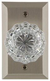 Studio Plate Passage Crystal Glass Door Knob, Satin Nickel