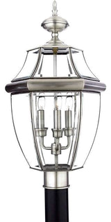 Quoizel NY9043P Three Light Outdoor Post Lantern Newbury Pewter