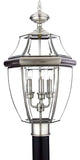 Quoizel NY9043P Three Light Outdoor Post Lantern Newbury Pewter