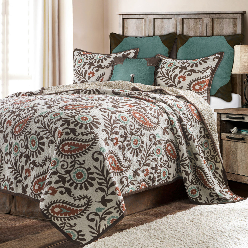Rebecca Paisley Reversible Quilt Set, 3 Piece, King