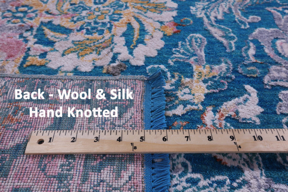 Persian Hand Knotted Wool & Silk Rug 8' 0" X 10' 1" - Q14898