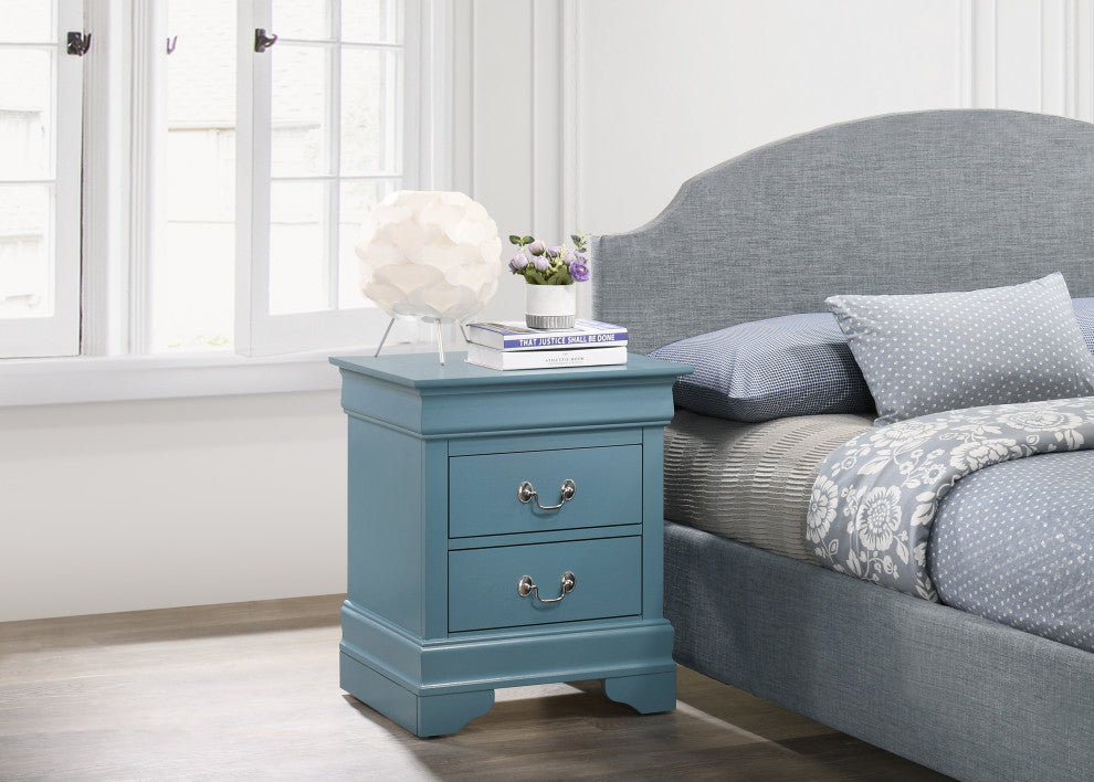 Louisphillipe Nightstand, Teal