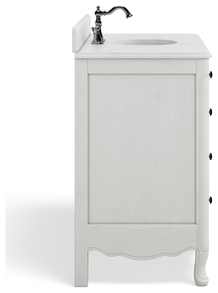 Sadie Bathroom Vanity, Antique White, 46.5", Single Sink, Freestanding