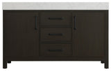 Home Living 54" Double Bathroom Vanity, Mocha Brown