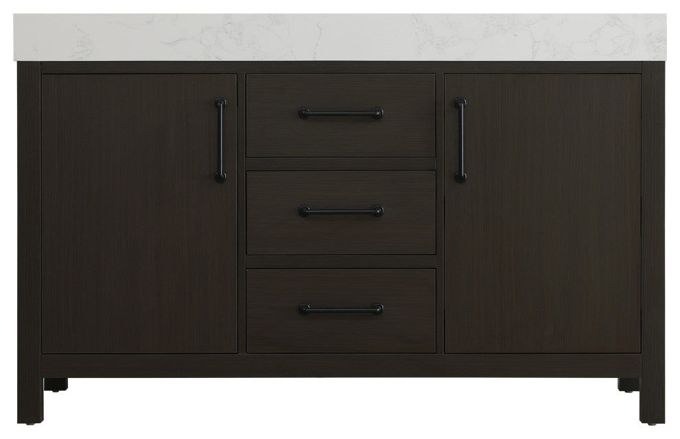 Home Living 54" Double Bathroom Vanity, Mocha Brown