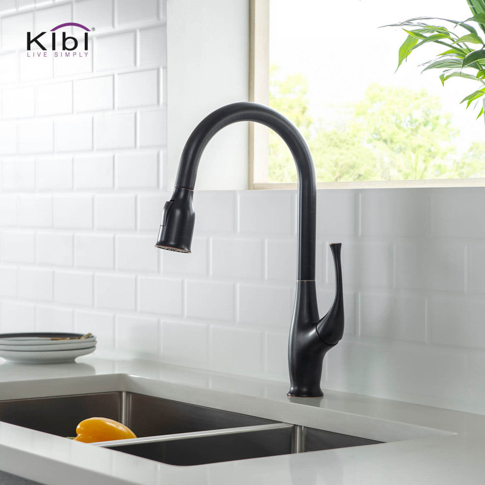 Cedar Single Handle Pull Down Kitchen Faucet, Oil Rubbed Bronze, W/O Soap Dispen