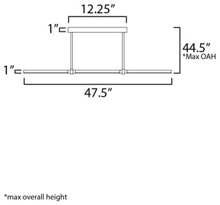 ET2 E21357 Dorian 48"W LED Linear Chandelier - Gold