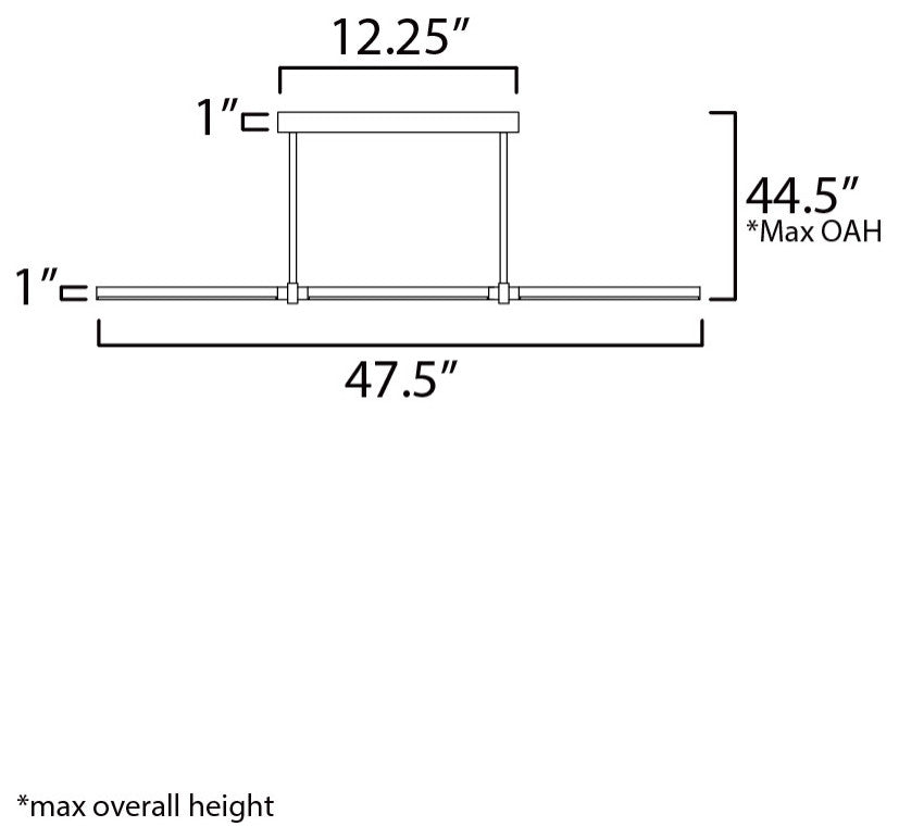 ET2 E21357 Dorian 48"W LED Linear Chandelier - Gold