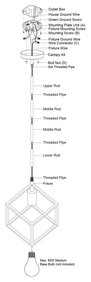 Deering Matte Black and Gold Satin Brass Contemporary Mini Pendant Ceiling Light
