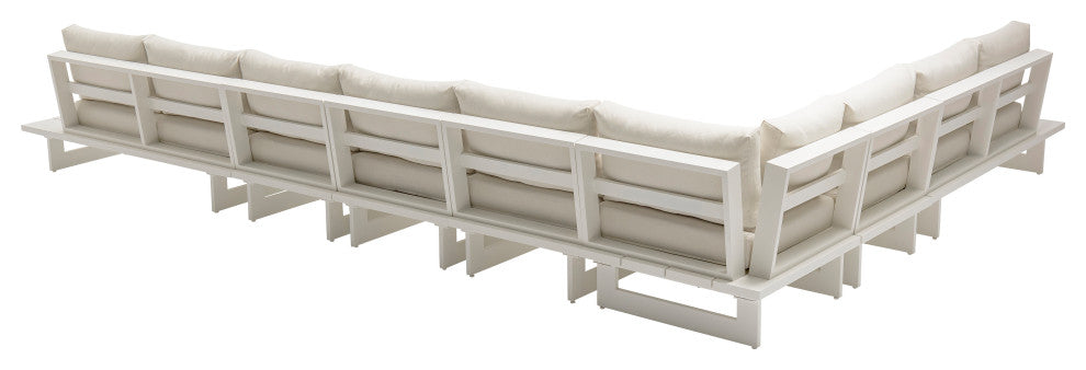Maldives Cream Water Resistant Fabric Outdoor Patio Modular Sectional