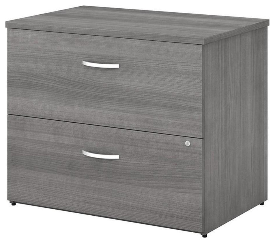 Studio C 2 Drawer Lateral File Cabinet in Platinum Gray - Engineered Wood