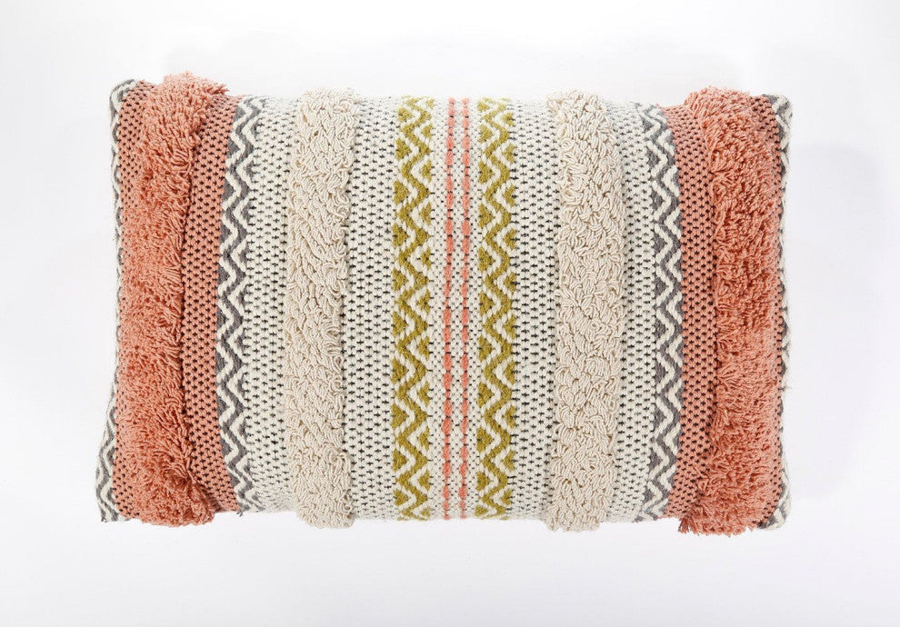 Decorative Cotton Lumbar Pillow, Multi