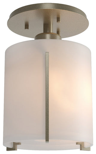 Exos Round Semi-Flush, Soft Gold Finish, Opal Glass