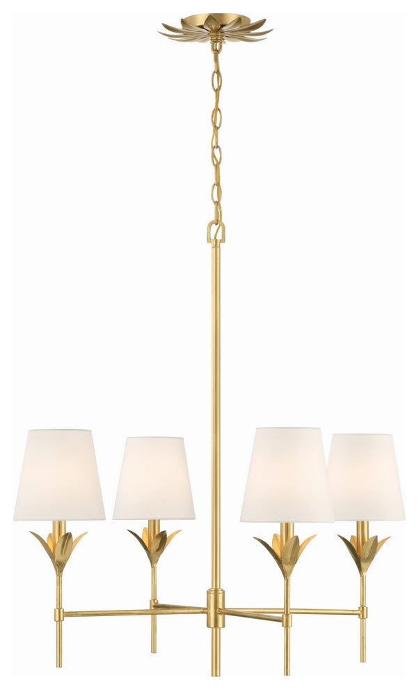 Broche 4-Light Chandelier, Antique Gold