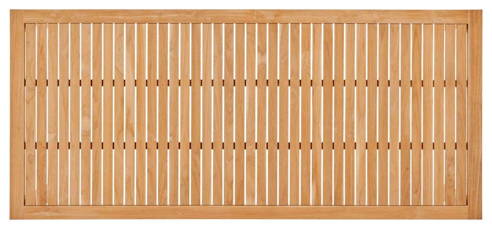 Lounge Dining Table, Rectangular, Wood, Brown Natural, Modern, Outdoor Patio